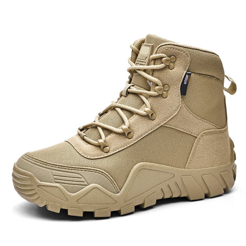 Veylor | Tactical Combat Boots for Men - Waterproof Anti-Skid Rugged Grip Fit-Tactical Boots-Beige-5.5-Camoufit