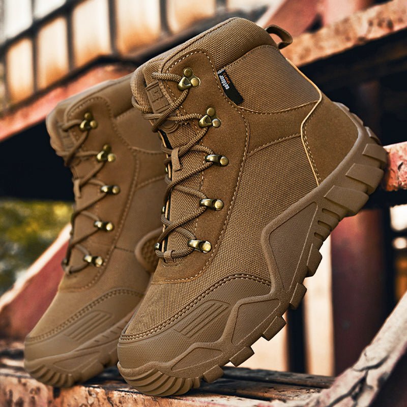 Veylor | Tactical Combat Boots for Men - Waterproof Anti-Skid Rugged Grip Fit-Tactical Boots-Black-5.5-Camoufit