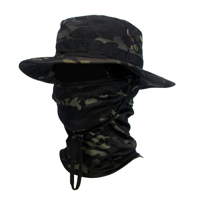 Veyron | UV Protection Boonie Hat with Balaclava - Wide Brim Fishing Hiking Hunting Hat-Hat-Dark Camo-Camoufit