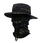 Veyron | UV Protection Boonie Hat with Balaclava - Wide Brim Fishing Hiking Hunting Hat-Hat-Dark Camo-Camoufit