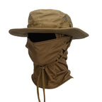 Veyron | UV Protection Boonie Hat with Balaclava - Wide Brim Fishing Hiking Hunting Hat-Hat-Brown-Camoufit