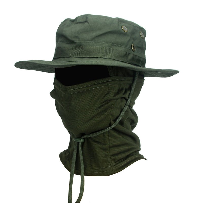 Veyron | UV Protection Boonie Hat with Balaclava - Wide Brim Fishing Hiking Hunting Hat-Hat-Army Green-Camoufit