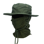 Veyron | UV Protection Boonie Hat with Balaclava - Wide Brim Fishing Hiking Hunting Hat-Hat-Army Green-Camoufit