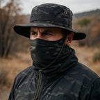 Veyron | UV Protection Boonie Hat with Balaclava - Wide Brim Fishing Hiking Hunting Hat-Hat-Black-Camoufit