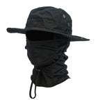 Veyron | UV Protection Boonie Hat with Balaclava - Wide Brim Fishing Hiking Hunting Hat-Hat-Black-Camoufit