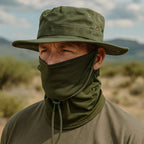 Veyron | UV Protection Boonie Hat with Balaclava - Wide Brim Fishing Hiking Hunting Hat-Hat-Black-Camoufit