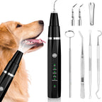 Ultrasonic pet teeth cleaner with black handle and metal cleaning attachments