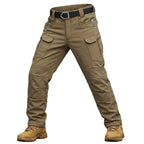 Alvian | Softshell Tactical Pants for Men - Waterproof Stretch Multi Pocket Straight Winter Fit-Tactical Pants-Khaki-28W/30L-Camoufit