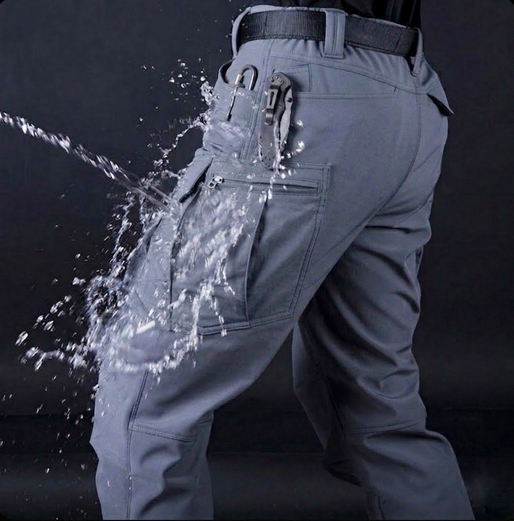 Alvian | Softshell Tactical Pants for Men - Waterproof Stretch Multi Pocket Straight Winter Fit-Tactical Pants-Blue-28W/30L-Camoufit