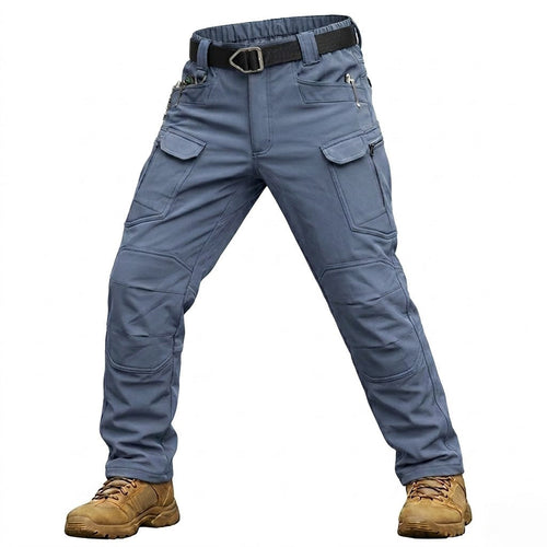 Alvian | Softshell Tactical Pants for Men - Waterproof Stretch Multi Pocket Straight Winter Fit-Tactical Pants-Blue-28W/30L-Camoufit