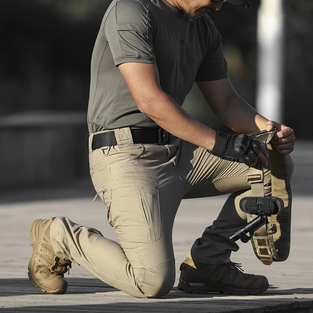 Solano | Tactical Pants for Men - Stretch Cotton Blend 8 Pocket Cargo Urban Relaxed Fit-Tactical Cargo Pants-Black-28W/30L-Camoufit