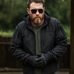 Alvaro | Softshell Tactical Jacket for Men - Waterproof Fleece Lined Fit-Tactical Jackets-Black-S-Camoufit