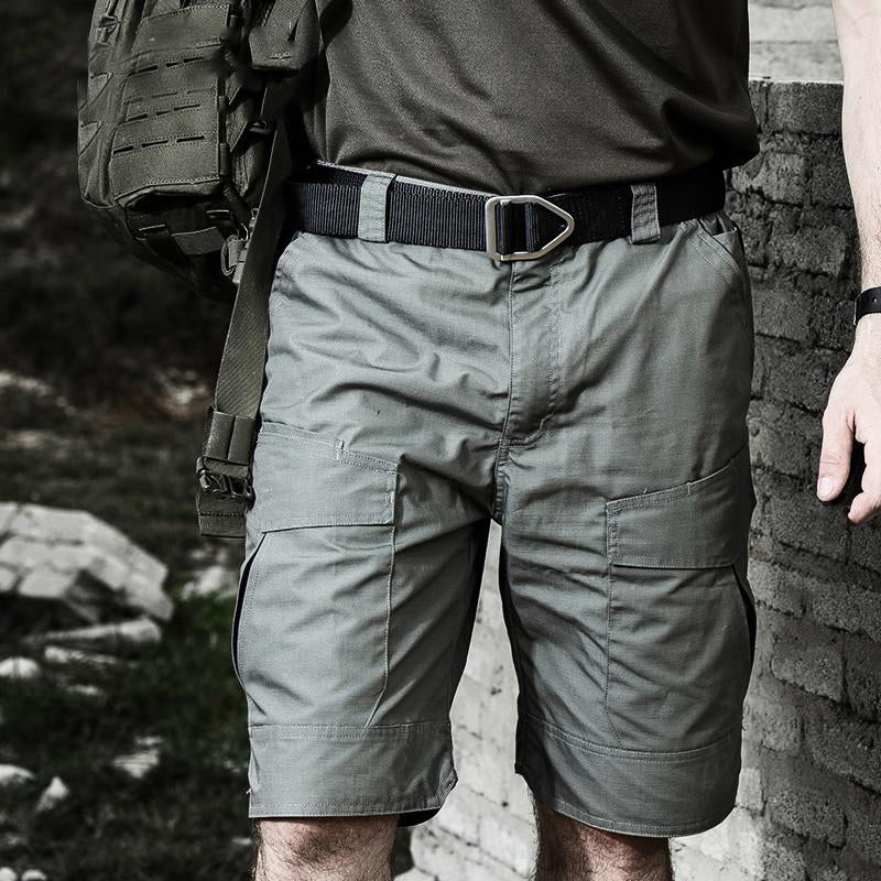 Orson | Tactical Shorts for Men - Waterproof Rip Stop Cotton Blend Multi Pocket EDC Cargo Fit-Tactical Shorts-Khaki-28W-Camoufit