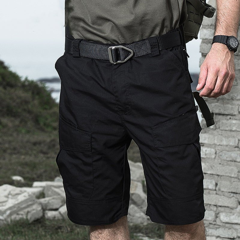 Orson | Tactical Shorts for Men - Waterproof Rip Stop Cotton Blend Multi Pocket EDC Cargo Fit-Tactical Shorts-Khaki-28W-Camoufit