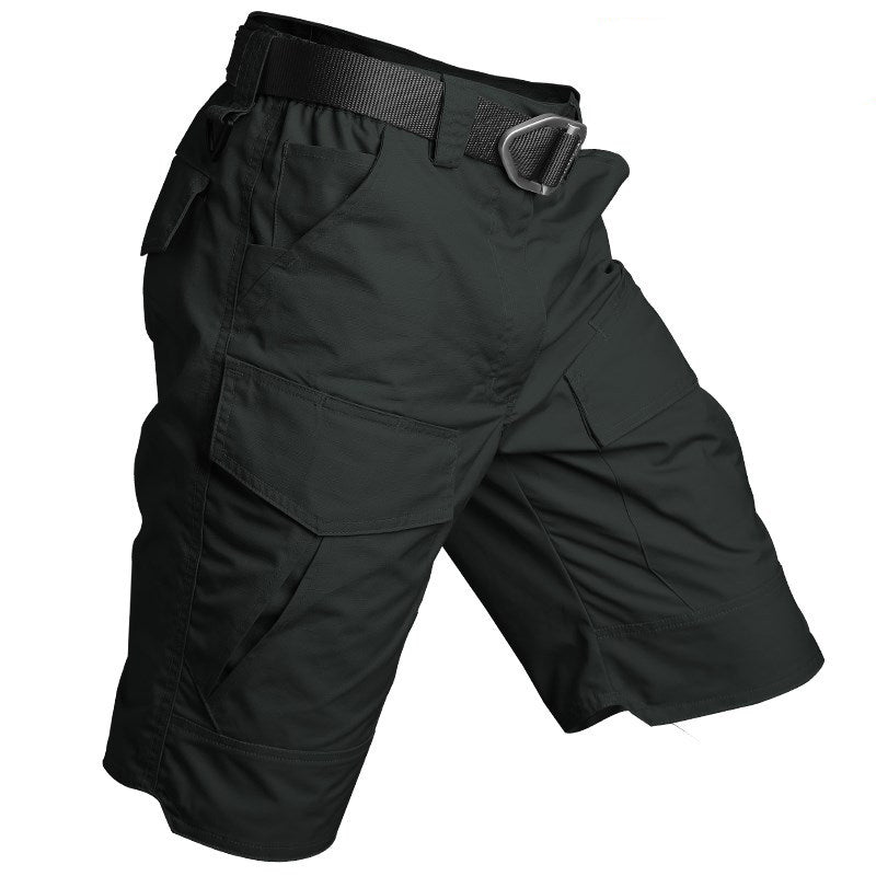 Orson | Tactical Shorts for Men - Waterproof Rip Stop Cotton Blend Multi Pocket EDC Cargo Fit-Tactical Shorts-Black-28W-Camoufit