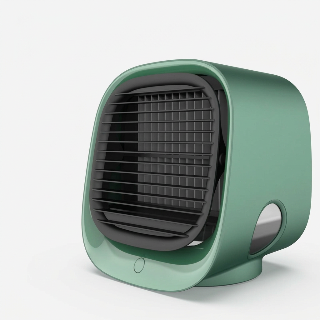 Compact Air Cooler – 2-in-1 Evaporative Cooler and Humidifier for Home or Office – Quiet Mini AC Fan for Desk & Nightstand