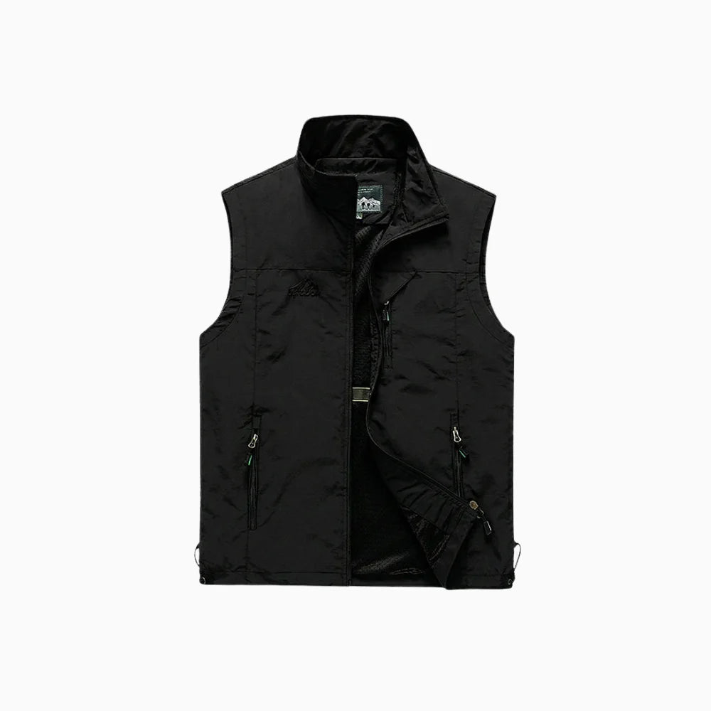 Dorian | Quick Dry Outdoor Vest for Men - Multi-Pocket Lightweight Breathable Fit-Tactical Jackets-Black-S-Camoufit