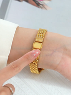 Rovina | Watch for Women - Gold Refined Link Bracelet Stainless Steel Elegant Everyday Fit-Watches-White-Camoufit