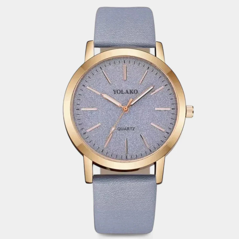Vayana | Watch for Women - Slim Profile Leather Band Elegant Refined Minimalist Fit-Watches-Blue-Camoufit
