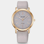 Vayana | Watch for Women - Slim Profile Leather Band Elegant Refined Minimalist Fit-Watches-Grey-Camoufit