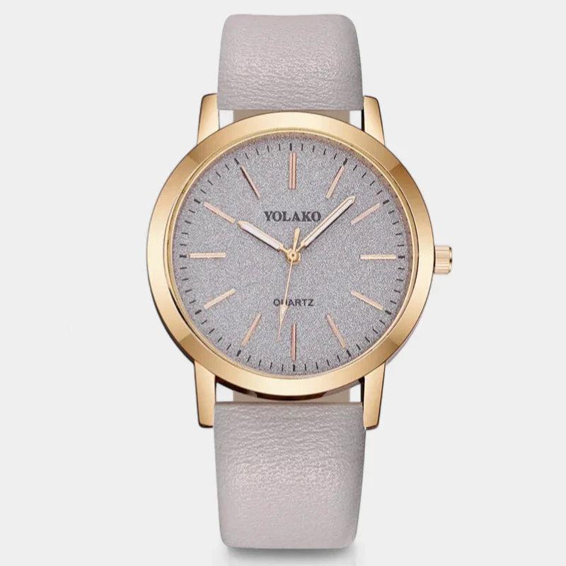 Vayana | Watch for Women - Slim Profile Leather Band Elegant Refined Minimalist Fit-Watches-Grey-Camoufit