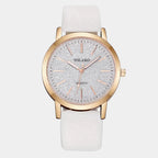 Vayana | Watch for Women - Slim Profile Leather Band Elegant Refined Minimalist Fit-Watches-White-Camoufit