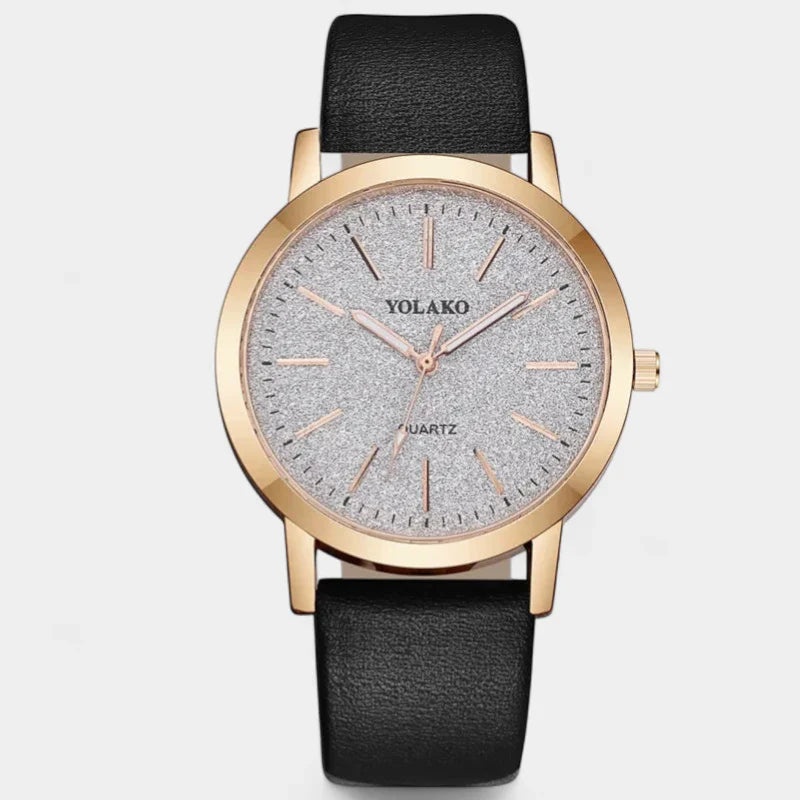 Vayana | Watch for Women - Slim Profile Leather Band Elegant Refined Minimalist Fit-Watches-Black-Camoufit