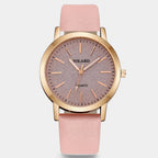 Vayana | Watch for Women - Slim Profile Leather Band Elegant Refined Minimalist Fit-Watches-Pink-Camoufit