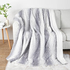 Cozy Faux Fur Blanket with Deer Motif – Reversible Plush Comfort