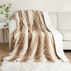 Cozy Faux Fur Blanket with Deer Motif – Reversible Plush Comfort